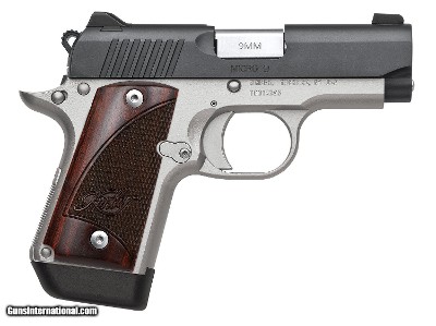 Kimber Mfg.,inc 3300099 Micro 9 Two Tone 9mm 7+1 3.15" Matte Black Steel Slide Aluminum Rosewood Grip