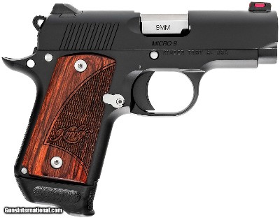 Kimber Mfg.,inc 3300241 Micro 9 RTC 9mm 7+1 3.15" Black KimPro II Stainless Steel Slide Rosewood Grip