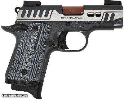 Kimber Mfg.,inc 3300235 Micro 9 Rapide Dusk 9mm 7+1 3.15" Brushed Stainless/Black KimPro II Black/Gray G10 Grip