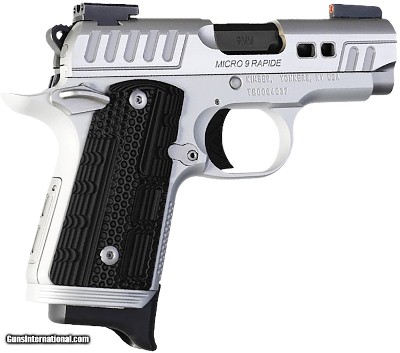 Kimber Mfg.,inc 3300237 Micro 9 Rapide Frost 9mm 7+1 3.15" Brushed Stainless/Silver KimPro II Black G10 Grip