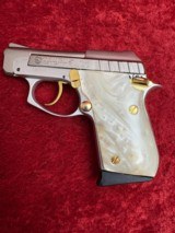 Taurus PT-22 Nickel w/gold accent & Mother of Pearl Grips LNIB - 2 of 8