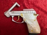 Taurus PT-22 Nickel w/gold accent & Mother of Pearl Grips LNIB - 5 of 8