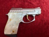 Taurus PT-22 Nickel w/gold accent & Mother of Pearl Grips LNIB - 4 of 8