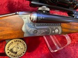 RARE Gebr Merkel Suhl DB Model 141E, DA, SxS 9.3x74 cal double trigger rifle w/Leupold Vari-X III 1.5x5 scope - 4 of 16
