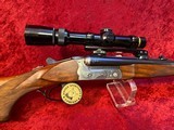 RARE Gebr Merkel Suhl DB Model 141E, DA, SxS 9.3x74 cal double trigger rifle w/Leupold Vari-X III 1.5x5 scope - 2 of 16