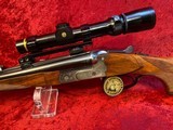 RARE Gebr Merkel Suhl DB Model 141E, DA, SxS 9.3x74 cal double trigger rifle w/Leupold Vari-X III 1.5x5 scope - 13 of 16