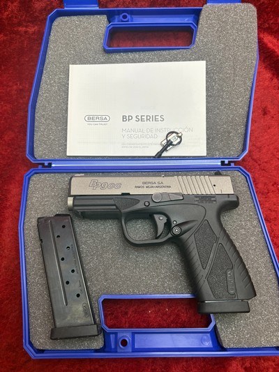 Bersa BP9CC Compact 9 mm semi-auto pistol Two-Tone LIKE new in box