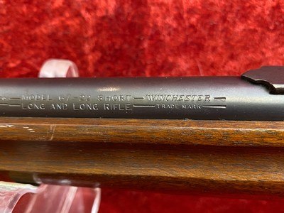 Winchester Model 67 Single Shot rifle in .22 s/l/lr 27