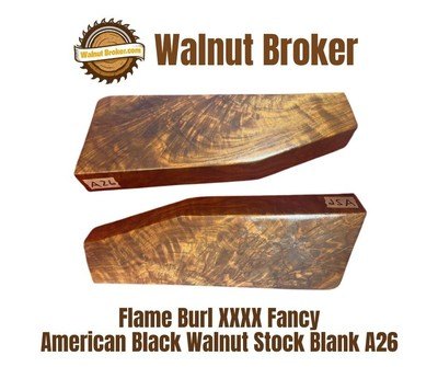 XXXX Fancy American Black Walnut Stock Blank-Awesome Figure & Marble (A26) - Image 1 of 9