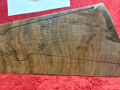 American Black Walnut Shotgun Stock Blank with XXX Fancy Beautiful Figure & Burl #SB556 - Image 5 of 8
