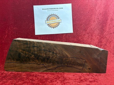 American Black Walnut Shotgun Stock Blank with XXX Fancy Beautiful Figure & Burl #SB556 - Image 3 of 8