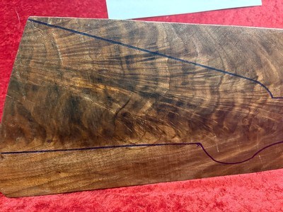 American Black Walnut Shotgun Stock Blank with XXX Fancy Beautiful Figure & Burl #SB556 - Image 1 of 8