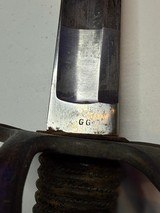 Civil War period Model 1860 Light Cavalry Saber with crowned “GG” Solingen import mark and original scabbard - Image 6 of 13