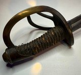 Civil War period Model 1860 Light Cavalry Saber with crowned “GG” Solingen import mark and original scabbard - Image 8 of 13