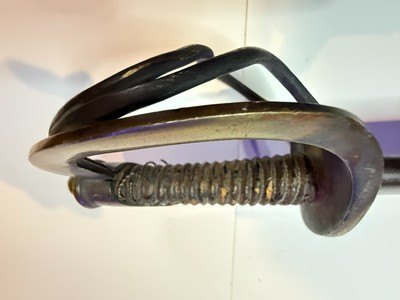 Civil War period Model 1860 Light Cavalry Saber with crowned “GG” Solingen import mark and original scabbard - Image 11 of 13