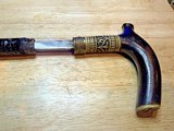 Antique Cane Sword – “INDIA” Marked Blade – Late 19th / Early 20th Century Walking Stick Sword - 6 of 9
