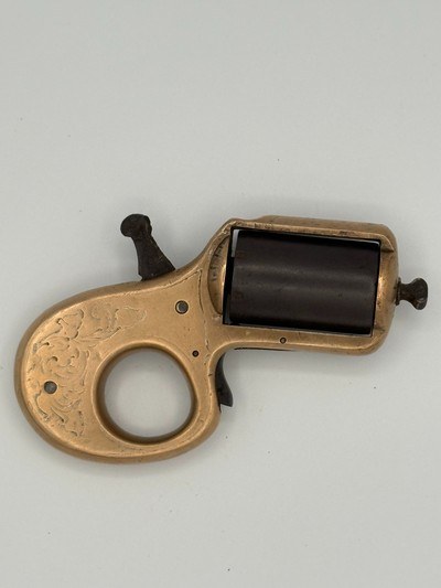 Engraved Antique JAMES REID “My Friend” KNUCKLE DUSTER .22 Caliber Rimfire REVOLVER - Image 3 of 15