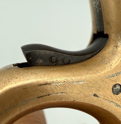 Engraved Antique JAMES REID “My Friend” KNUCKLE DUSTER .22 Caliber Rimfire REVOLVER - Image 12 of 15