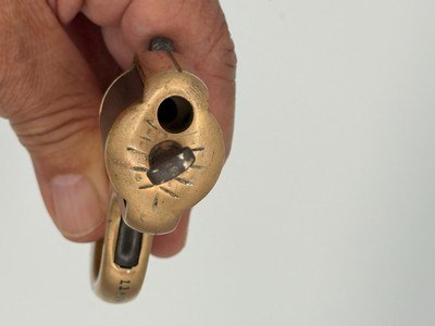 Engraved Antique JAMES REID “My Friend” KNUCKLE DUSTER .22 Caliber Rimfire REVOLVER - Image 5 of 15
