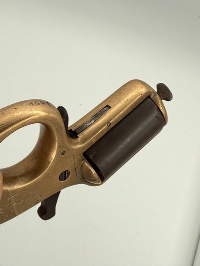 Engraved Antique JAMES REID “My Friend” KNUCKLE DUSTER .22 Caliber Rimfire REVOLVER - Image 7 of 15