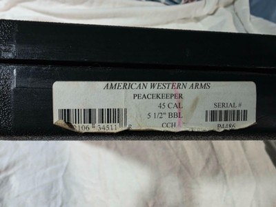 AMERICAN WESTERN ARMS 45 COLT PEACEKEEPER 5 1/2 