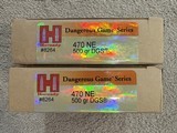 .470 NE, Hornady DGS, 500 GR Solid, two full boxes. - 1 of 2