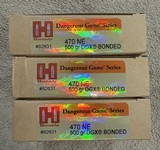 Three boxes of .470 NE, Hornady 500 GR DGX Bonded - 1 of 2