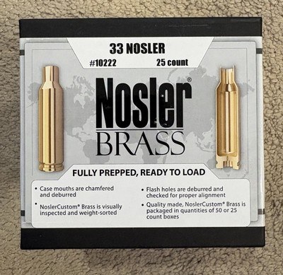 33 Nosler Brass - New, Unopened Factory Boxes - Image 1 of 2