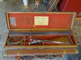 Henry Atkin 12 ga best bar in wood hammer gun in wonderful condition in original O&L case - 9 of 10