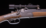 Outstanding German Bock Drilling in 16g over 6.5x57R with .22 Long rifle on the side featuring original claw mounted scope ~ - 4 of 8