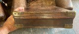 English Leather and brass matched pair case for 28" barrels (could do 29") - 4 of 5