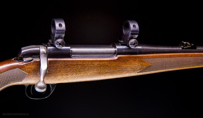 BSA (Stands for Birmingham Small Arms) .243 rifle with full length stock and cool Schnable - Image 7 of 8