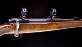 BSA (Stands for Birmingham Small Arms) .243 rifle with full length stock and cool Schnable - 7 of 8