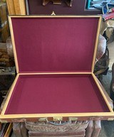 Large Oak and Leather Case - 1 of 2