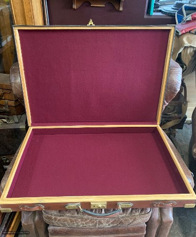 Large Oak and Leather Case