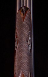 John Rigby Two barrel set, one steel, one Damascus, both 2 3/4" nitro proofed.No cast so good for right or left handed! - 7 of 8