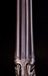 John Rigby Two barrel set, one steel, one Damascus, both 2 3/4" nitro proofed.No cast so good for right or left handed! - 3 of 8