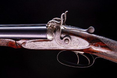 Westley Richards bar in wood high grade hammer double from 1871 ~ Left handed cast on! - Image 5 of 7