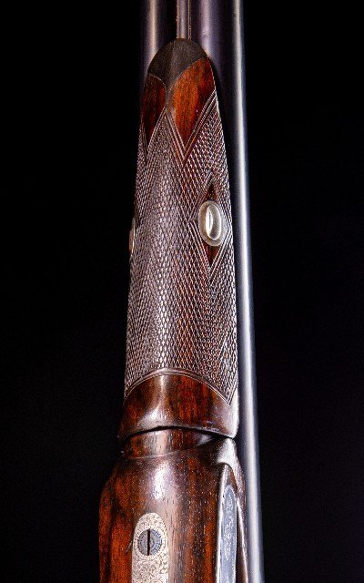 Westley Richards bar in wood high grade hammer double from 1871 ~ Left handed cast on! - Image 6 of 7