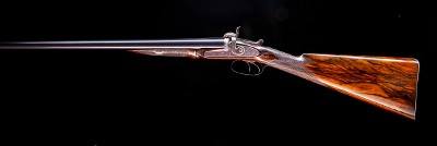 Westley Richards bar in wood high grade hammer double from 1871 ~ Left handed cast on! - Image 1 of 7