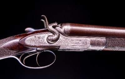 W.C. Scott hammer with great dimensions and nitro proofed Damascus barrels. - Image 4 of 8