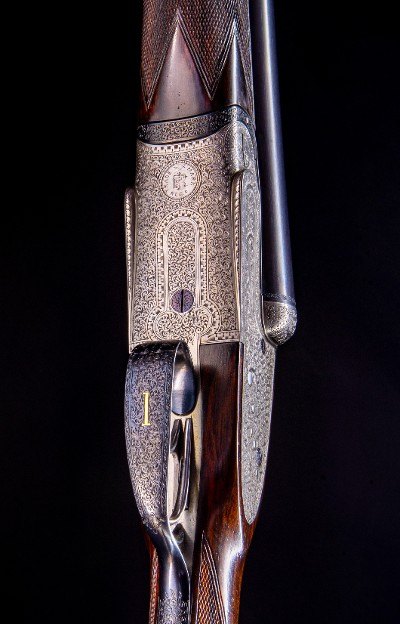 F. T. Baker high grade English sidelock with stunning engraving and wood - Image 6 of 9