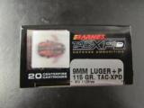 200 ROUNDS BARNES TAC-XPD 9MM 115 GR +P - 1 of 4