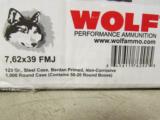 1000 ROUNDS WOLF 7.62X39 7.62X39MM 123 GR FMJ AMMO - 5 of 5