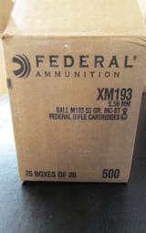 500 ROUNDS FEDERAL XM193 5.56 NATO 55 GRAIN MILITARY BALL - 3 of 3