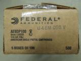 500 ROUNDS FEDERAL AMERICAN EAGLE 9MM LUGER 115 GR FMJ - 4 of 4