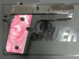 Sig Sauer P238 Engraved with Pink Pearl Grips .380 ACP 238-380-BSS-ESP - 2 of 8