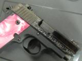 Sig Sauer P238 Engraved with Pink Pearl Grips .380 ACP 238-380-BSS-ESP - 6 of 8