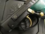 Taurus PT22 Blued with Gold Accents Green Grips .22 LR - 6 of 9