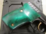 Taurus PT22 Blued with Gold Accents Green Grips .22 LR - 3 of 9